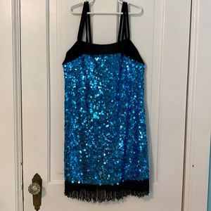 Black velvet & fringe dance dress